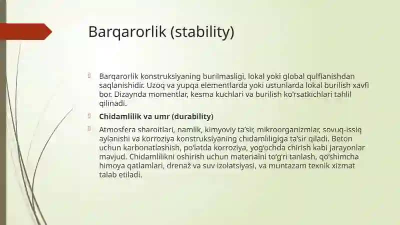 Qurilish konstruksiyalarining xususiyatlari 4