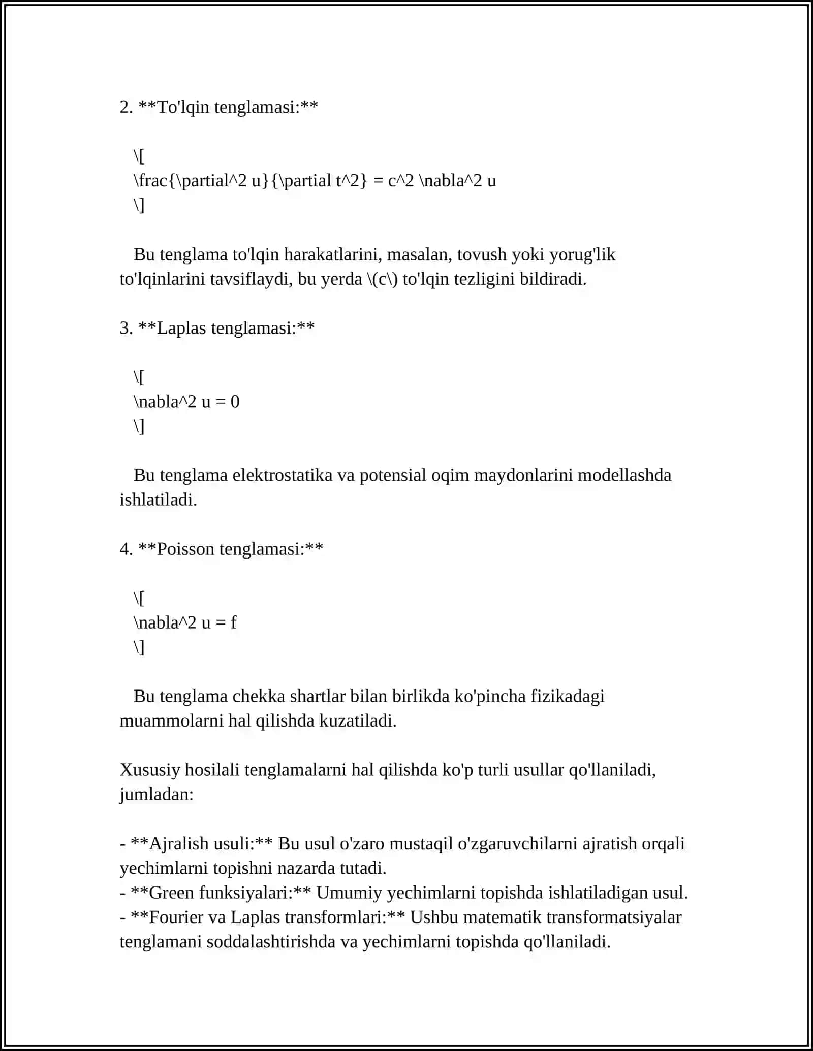 XUSUSIY HOSILA VA YUQORI TARTIBLI DIFFERENSIALLAR 4