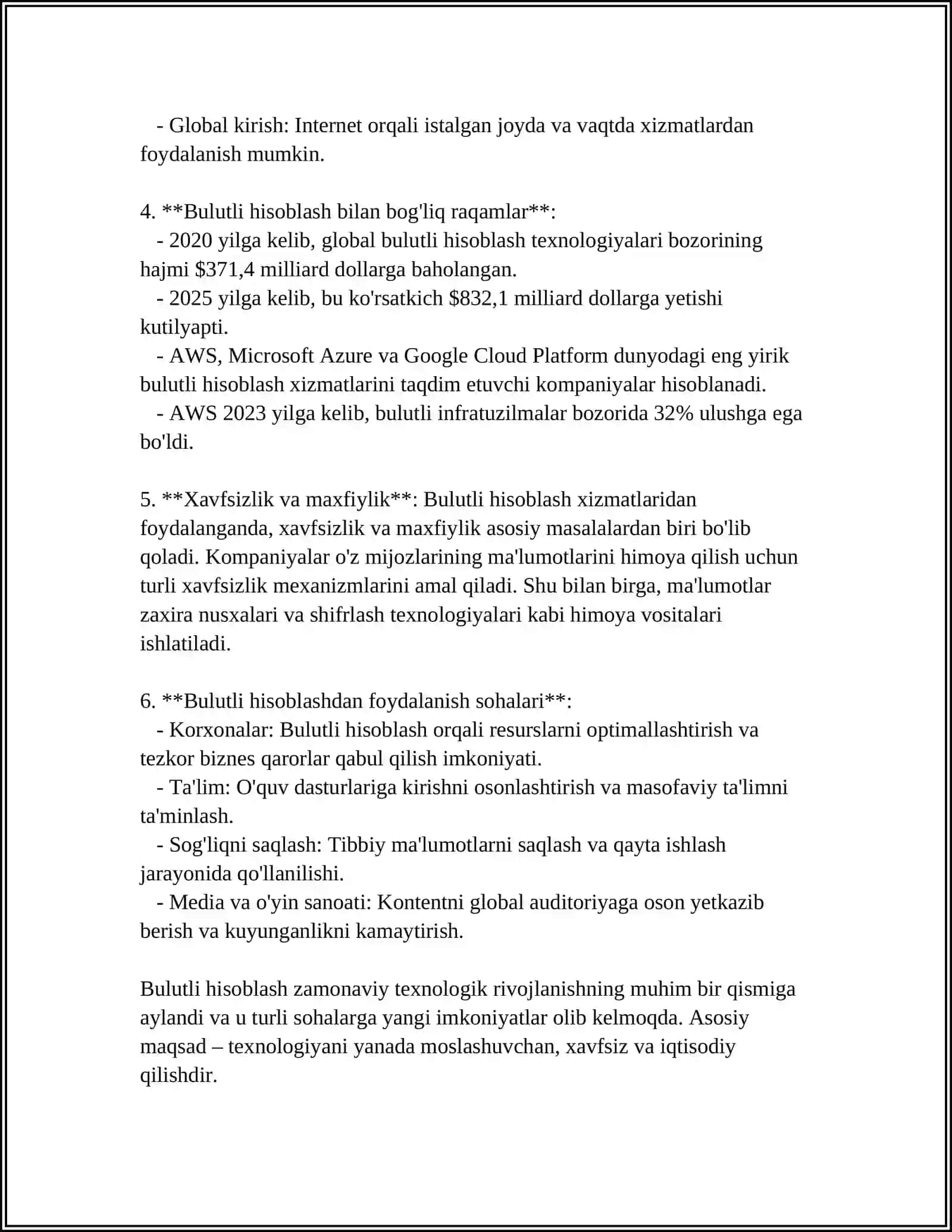 BULUTLI TEXNOLOGIYALARNING ASOSIY TURLARI 4