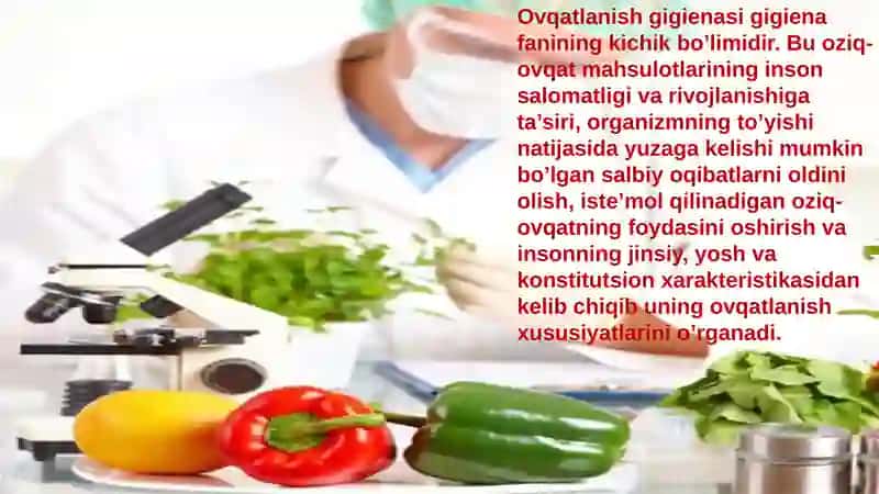 Ovqat mahsulotlarining sifatini gigiyenik baholash 4