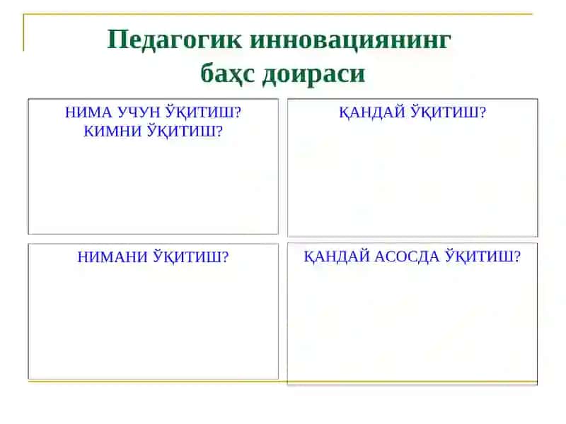 Инновациялар ва таълим методлари 4