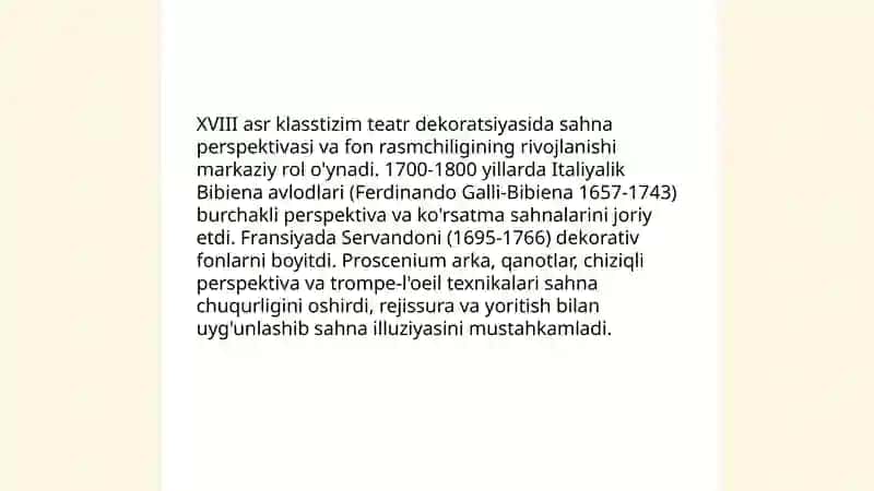 XVIII asr klassitsizm teatri dekoratsiyasi 4
