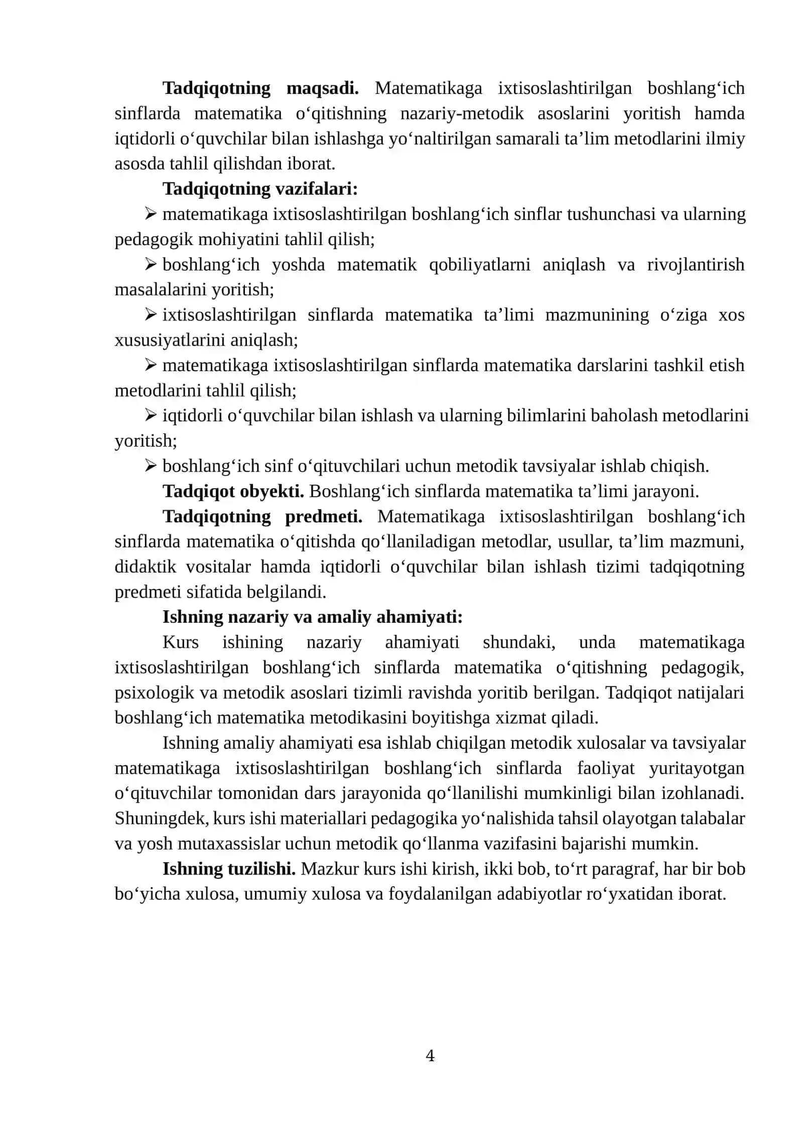 IXTISOSLASHTIRILGAN BOSHLANG'ICH SINFLARDA MATEMATIKA O'QITISH 4