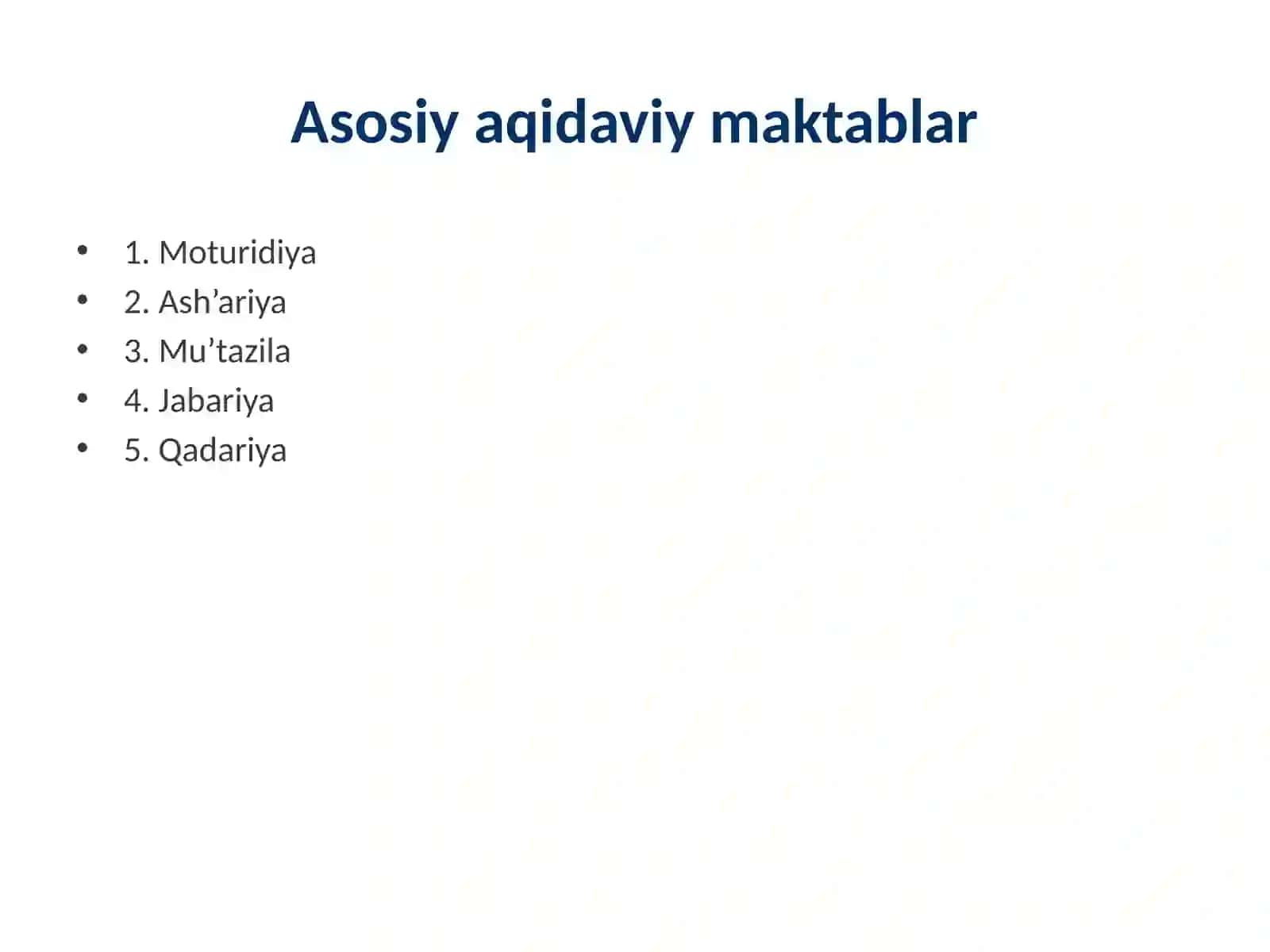 Islom dini aqidaviy maktablari 4