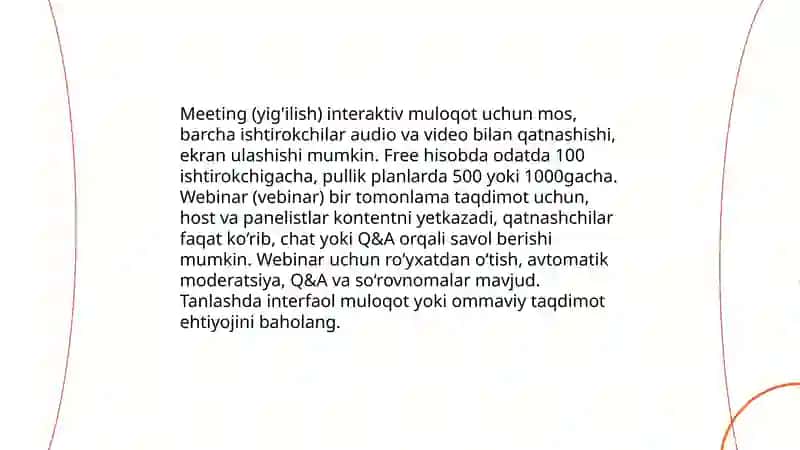 Zoom platformasida konferensiya yaratish va boshqarish 4