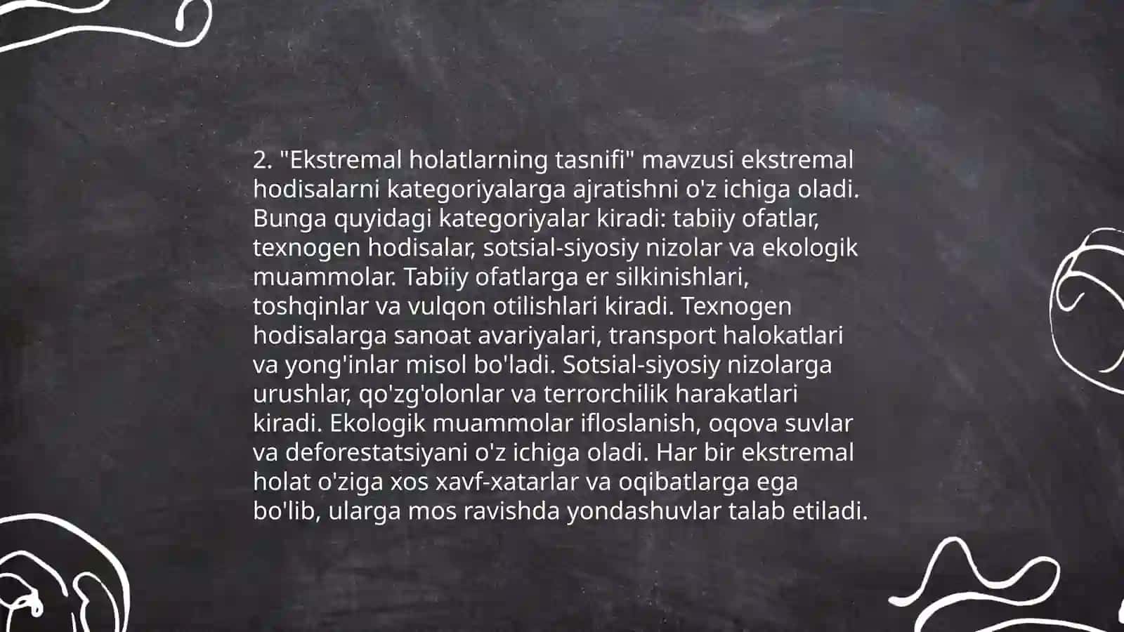 Ekstremal holatlar turalari va tipologiyasi 4
