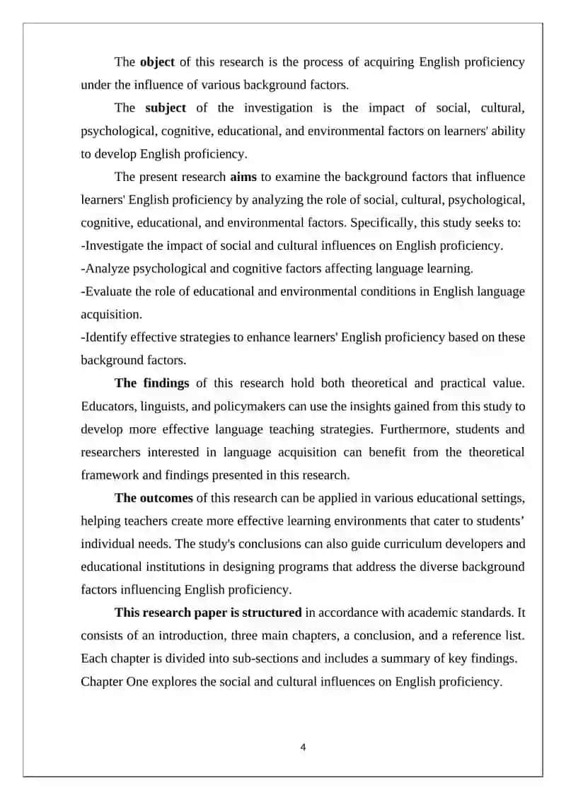 Factors that influence learners' English proficiency 4