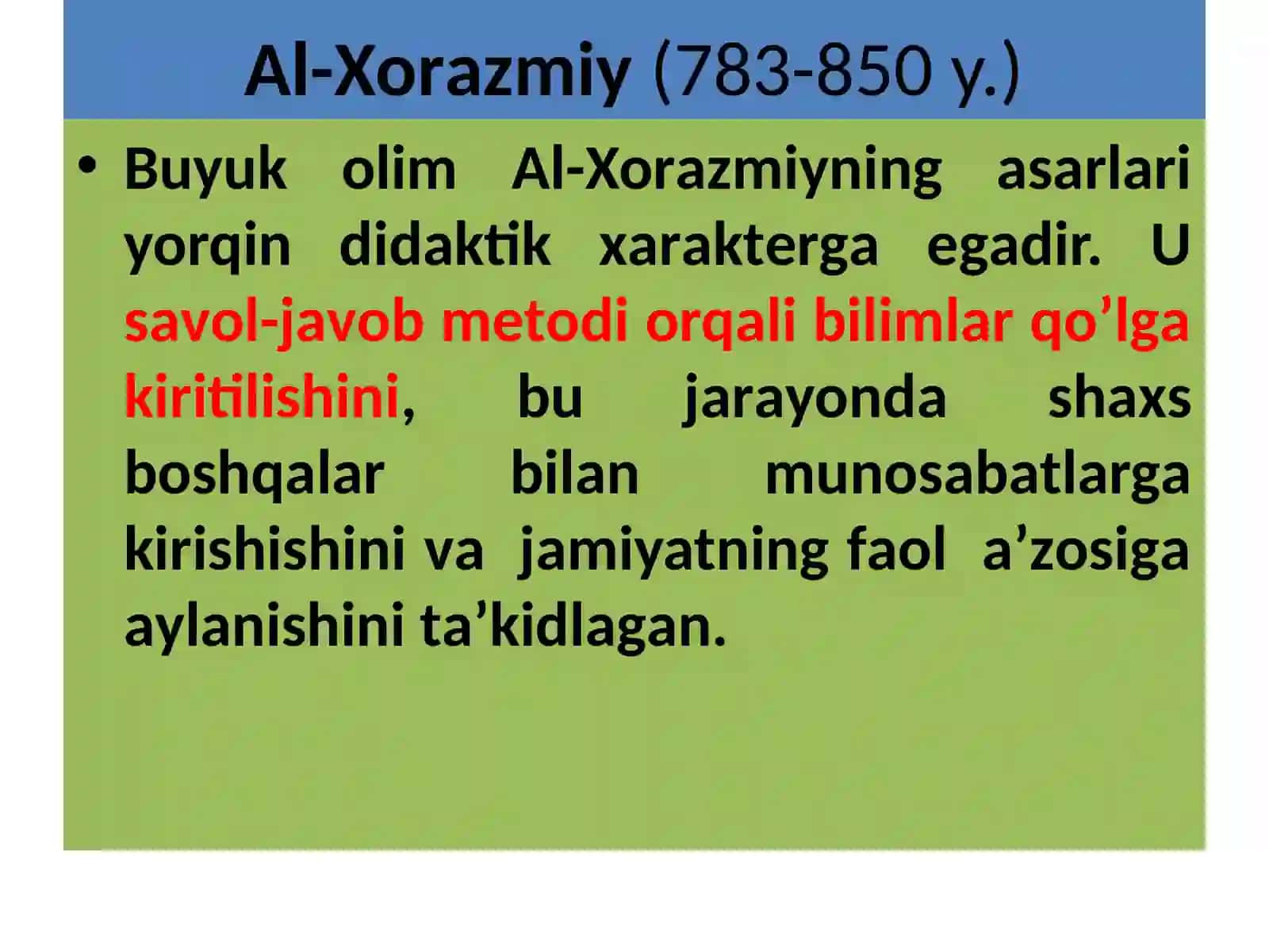 O’rtа Оsiyo qоmusiy оlimlаrining ijtimоiy pеdаgоgik g’оyalаri 4