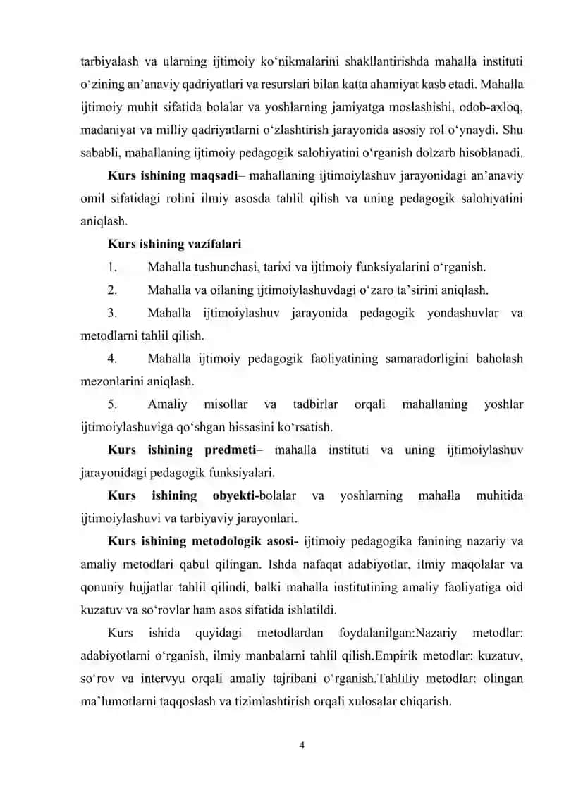 Mahalla ijtimoiylashuvning an'anaviy omili sifatida. 4