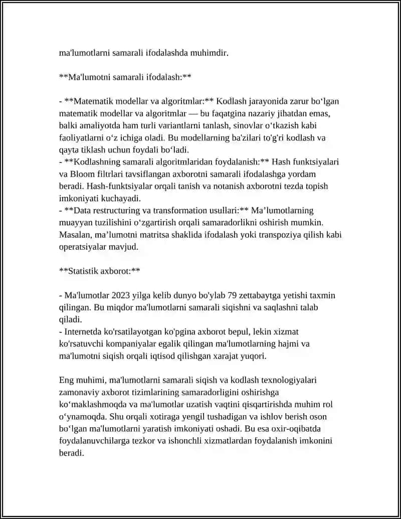 AXBOROTNI KODLASH TURLARI 4