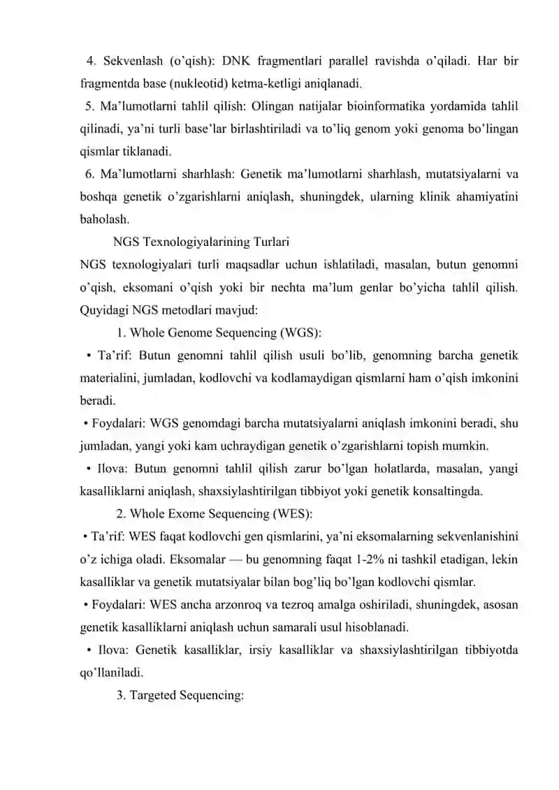 Genomni o'rganishning zamonaviy usullari 4