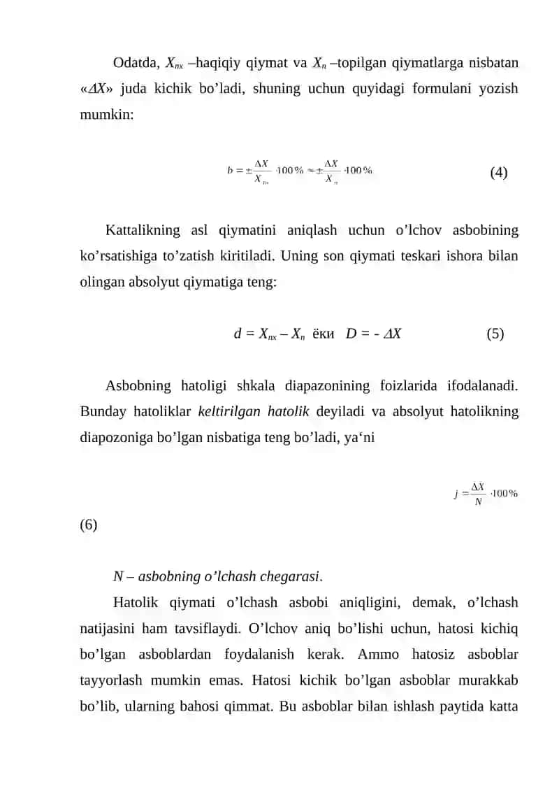 O’lchash hatoliklari va ularni baholash 4
