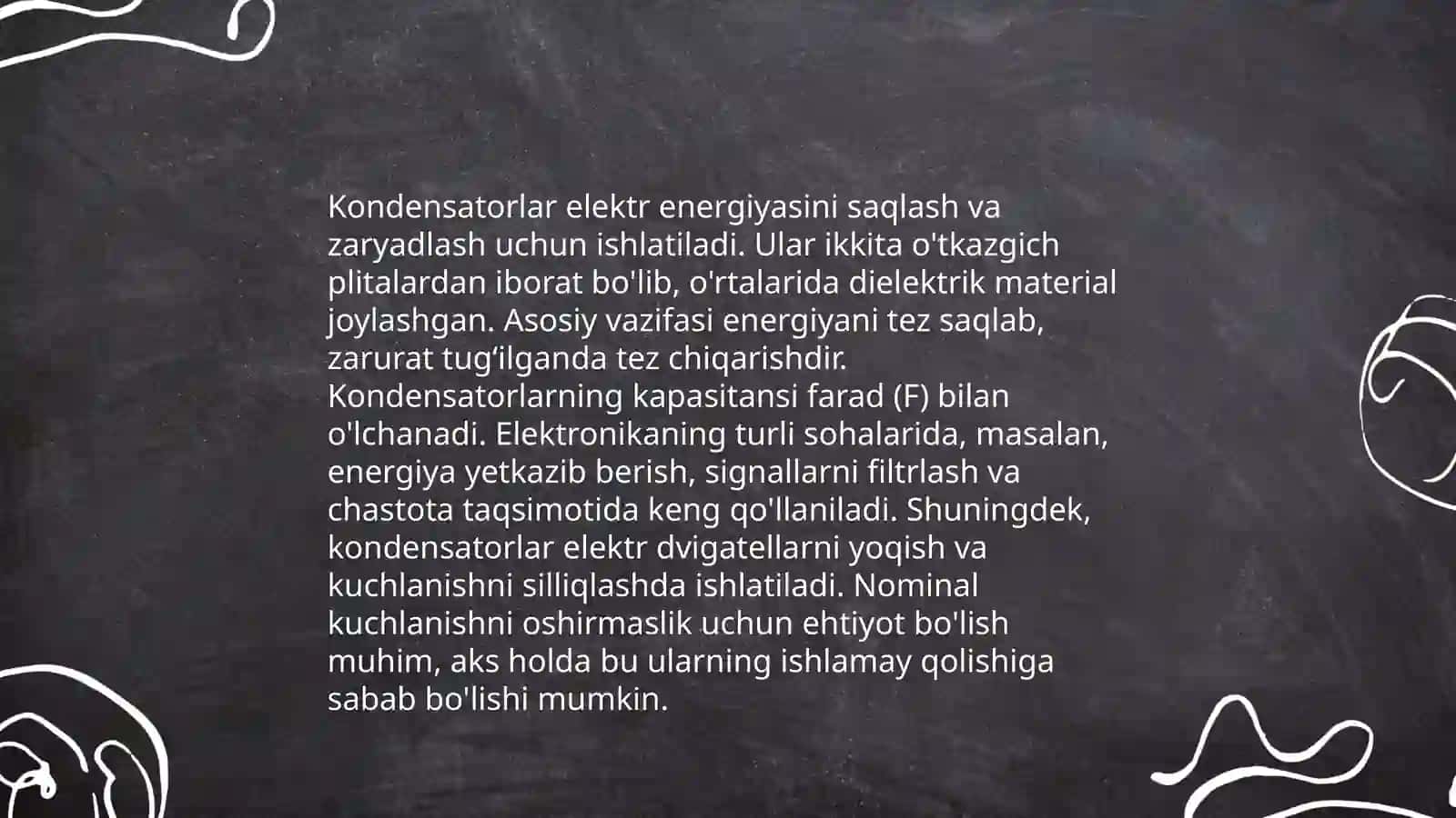Elektr sig'imi.Kondensatorlar 4