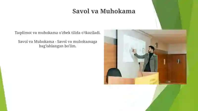 Mutaxasisning uzbekcha taqdimot nutqi 4