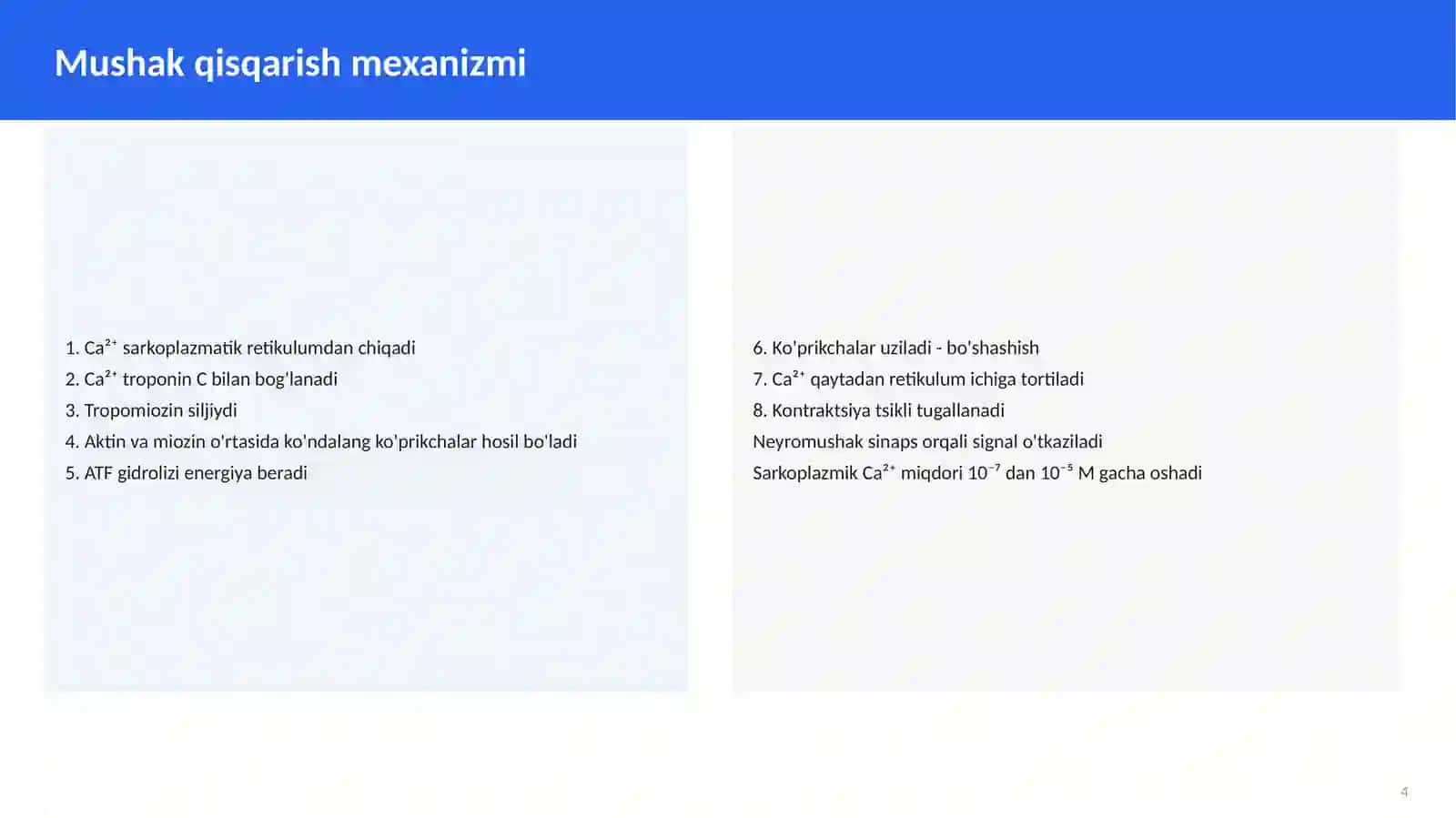 Yurak va Mushak Biokimyosi 4