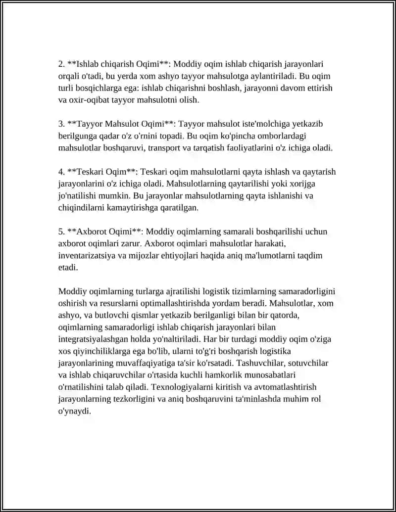 LOGISTIKADA MODDIY OQIMLAR 4