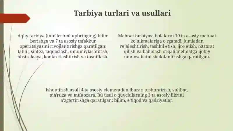 Tarbiya nazariyasi 4