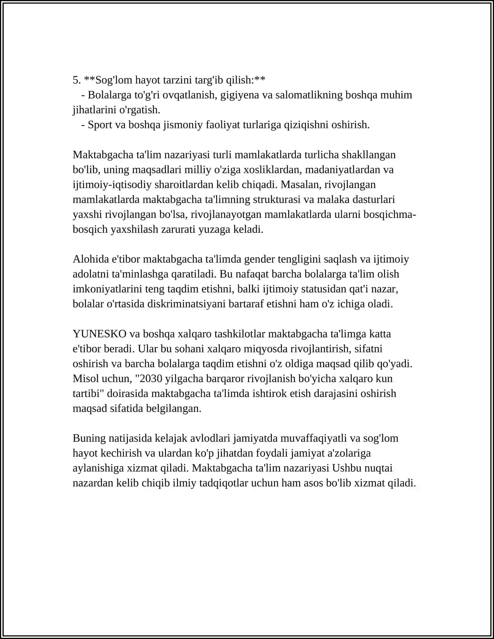 MAKTABGACHA TA'LIM NAZARIYASIGA KIRISH 4