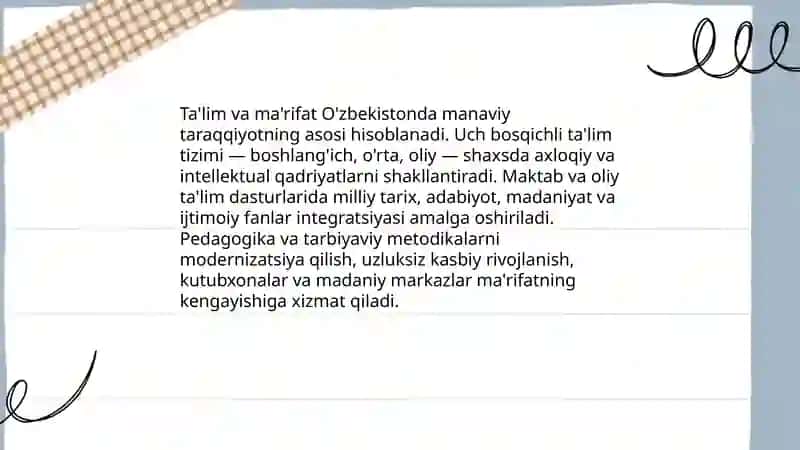 O'zbekistondagi manaviy va madaniy taraqqiyot 4