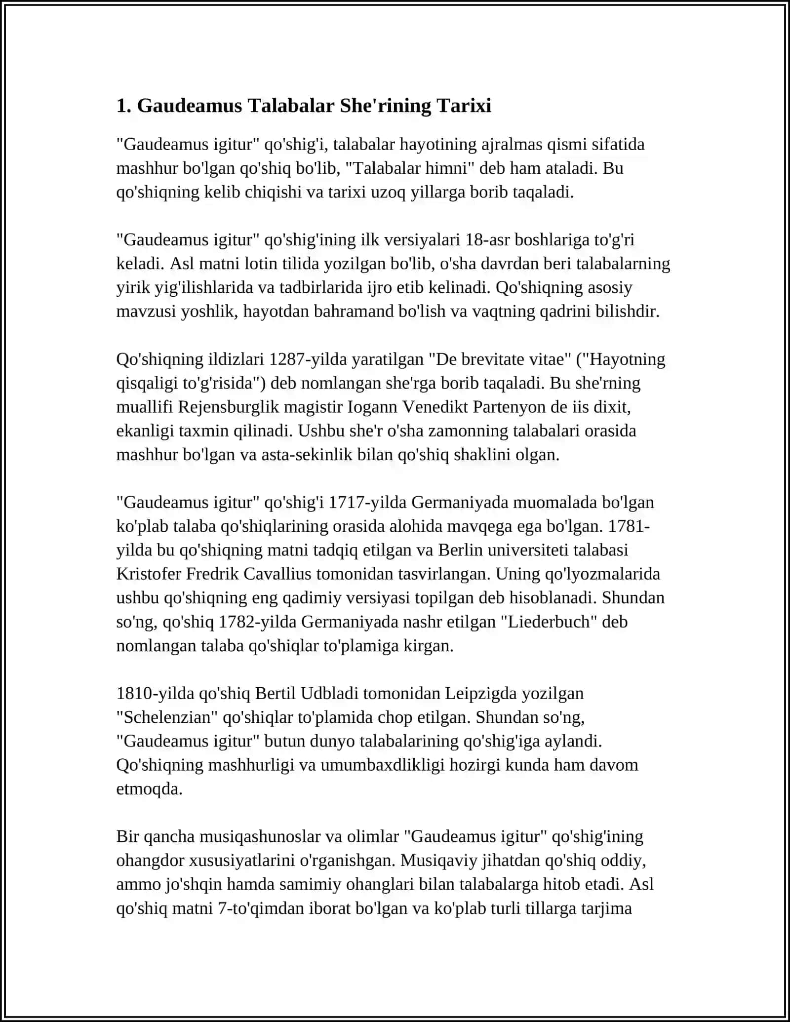 Gaudeamus Talabalar She'ri 4