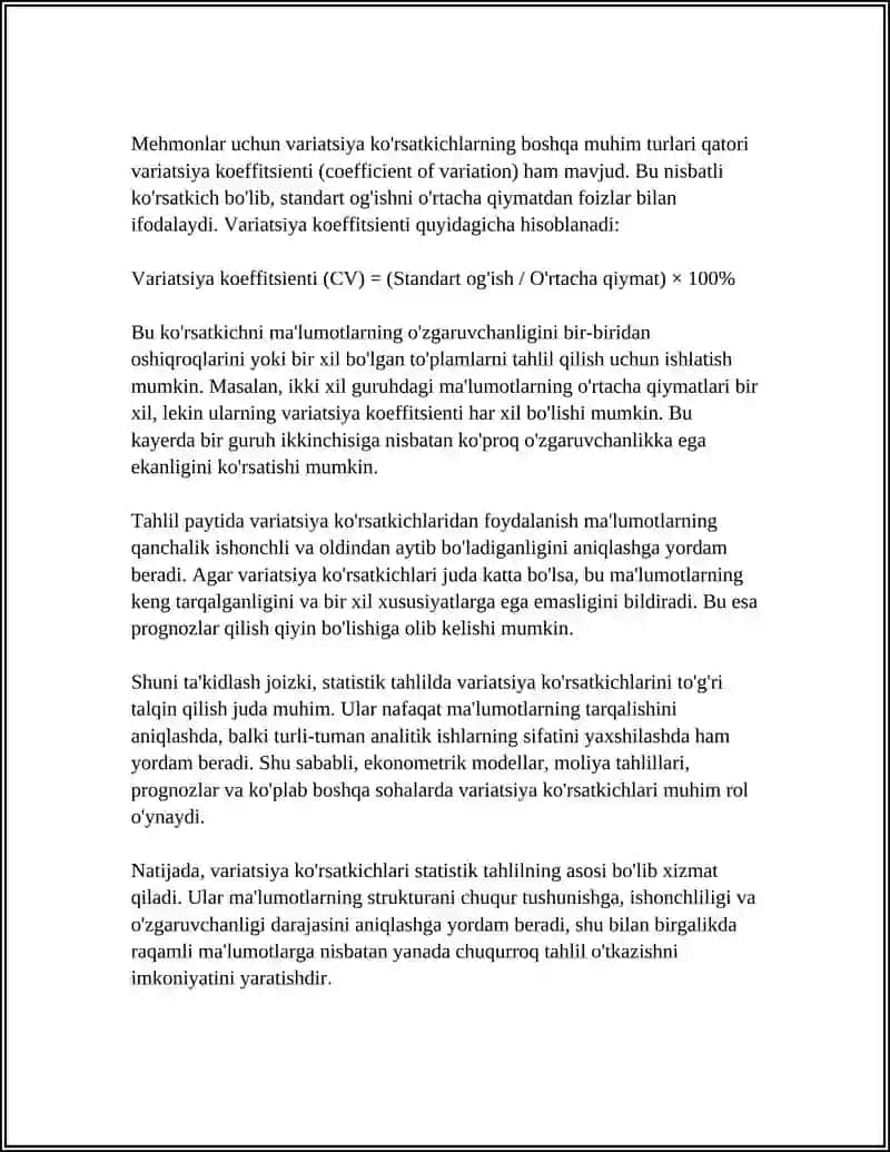 VARIATSIYA KO’RSATKICHLARI 4