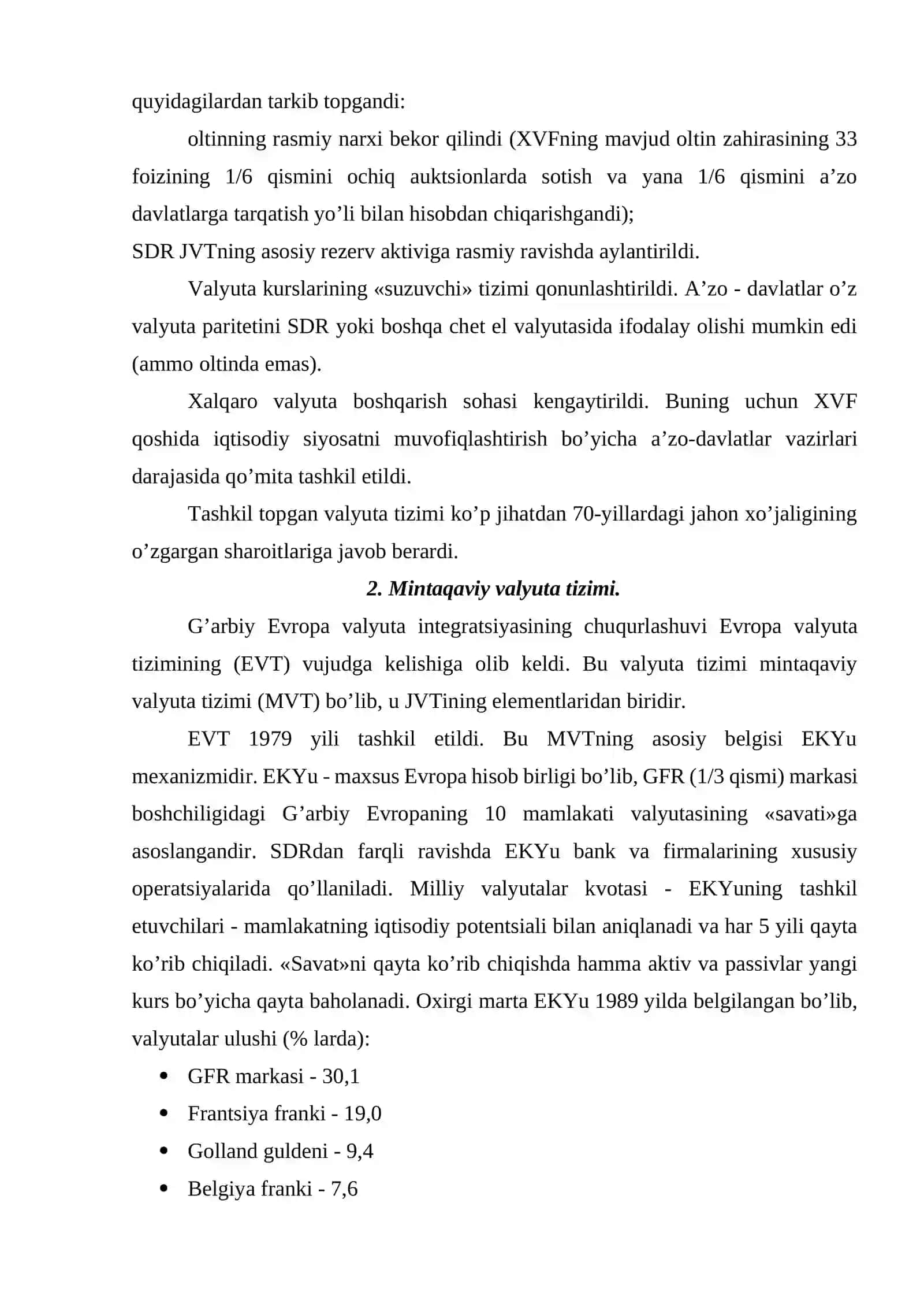 Jahon valyuta tizimi (JVT) va uning evolyutsiyasi 4