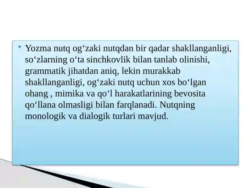 Yozma nutq va uning xususiyatlari 4