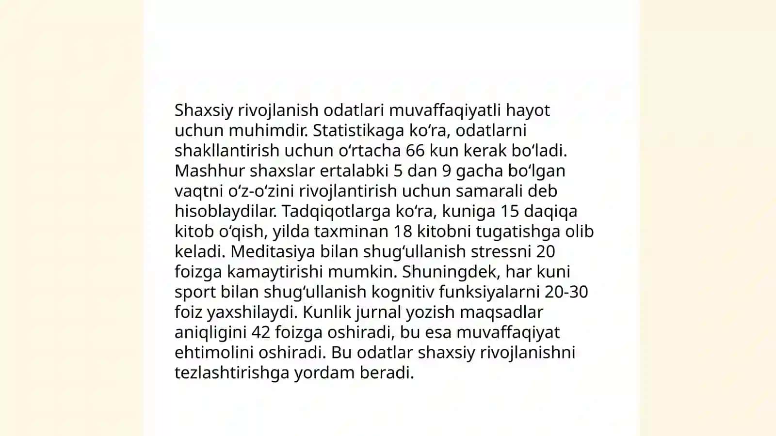 Shaxsning malaka va odatlari 4