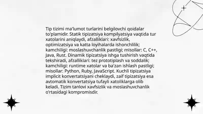 Zamonaviy dasturlash tillarining tahlili 4