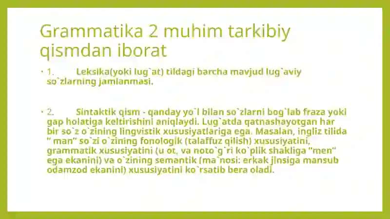 Tilning grammatik qurilishi 4