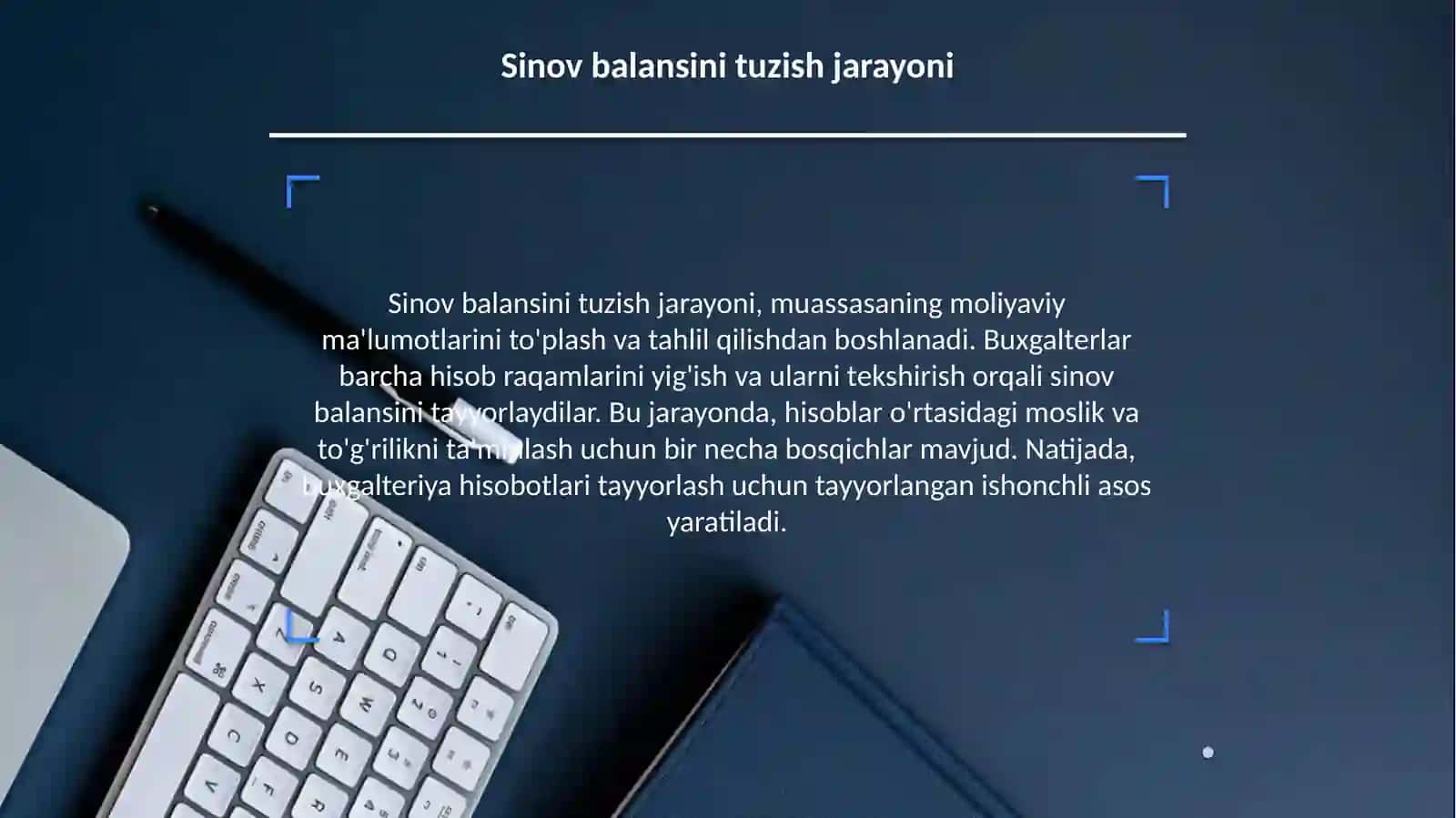 Sinov balansidan buxgalteriya hisobotlarini tuzish 4
