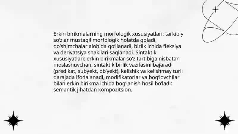 Erkin va turgʻun birikmalar 4