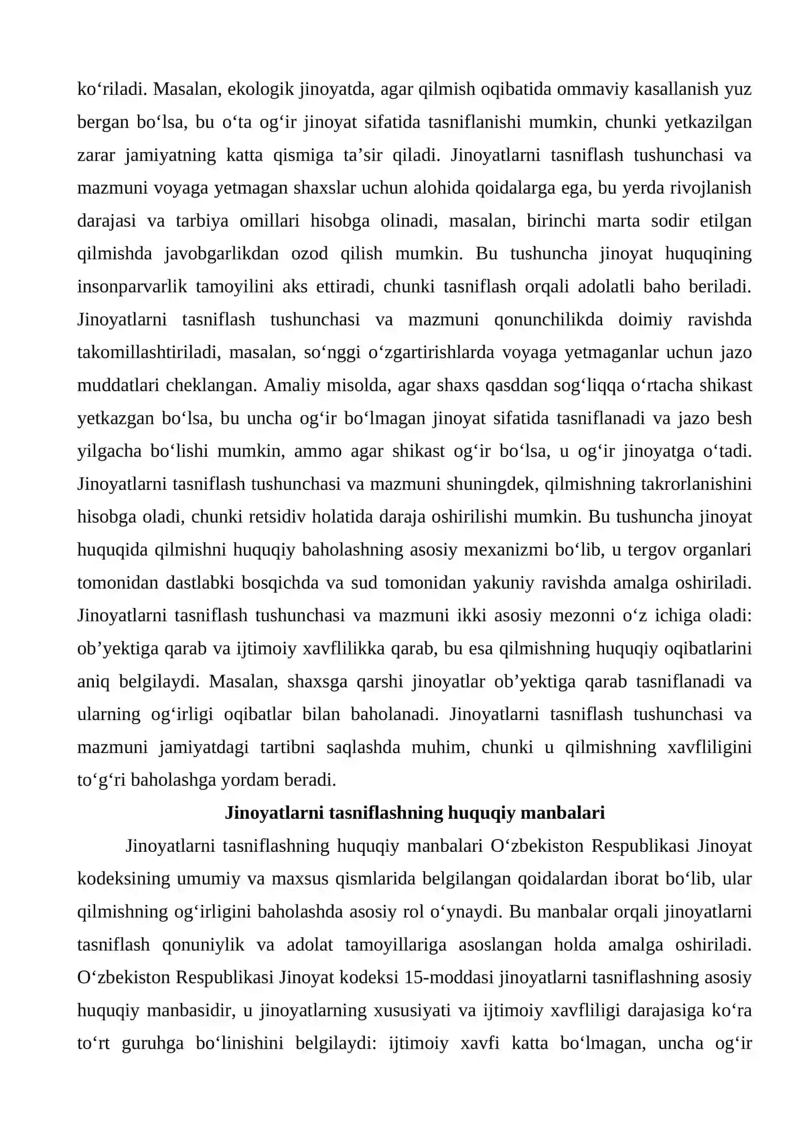 Jinoyat va jinoyatlarni tasniflash 4