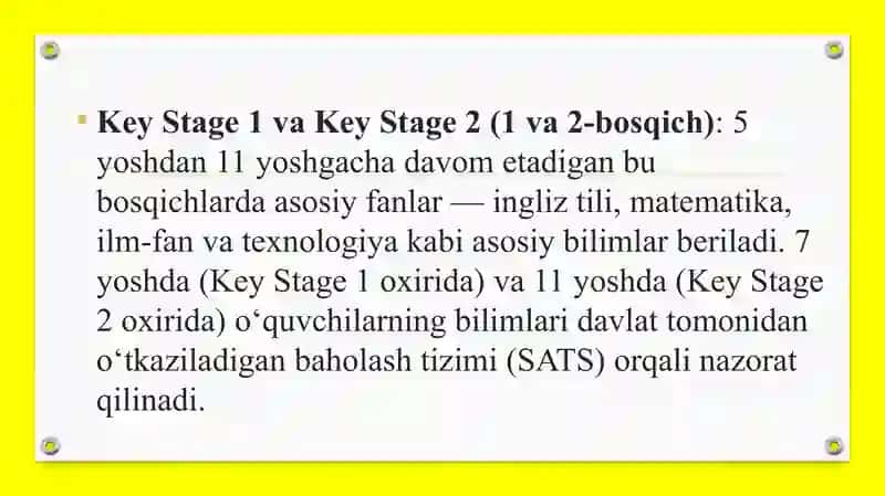 Angliya boshlang'ich ta'lim tizimi 4