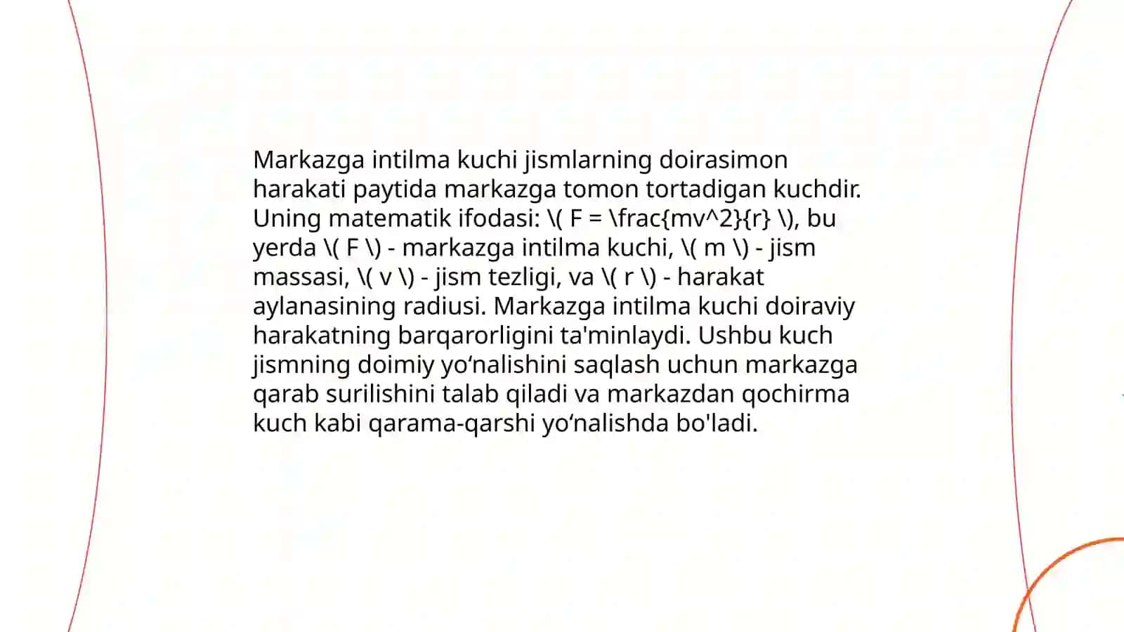 Markazga intilma kuch 4