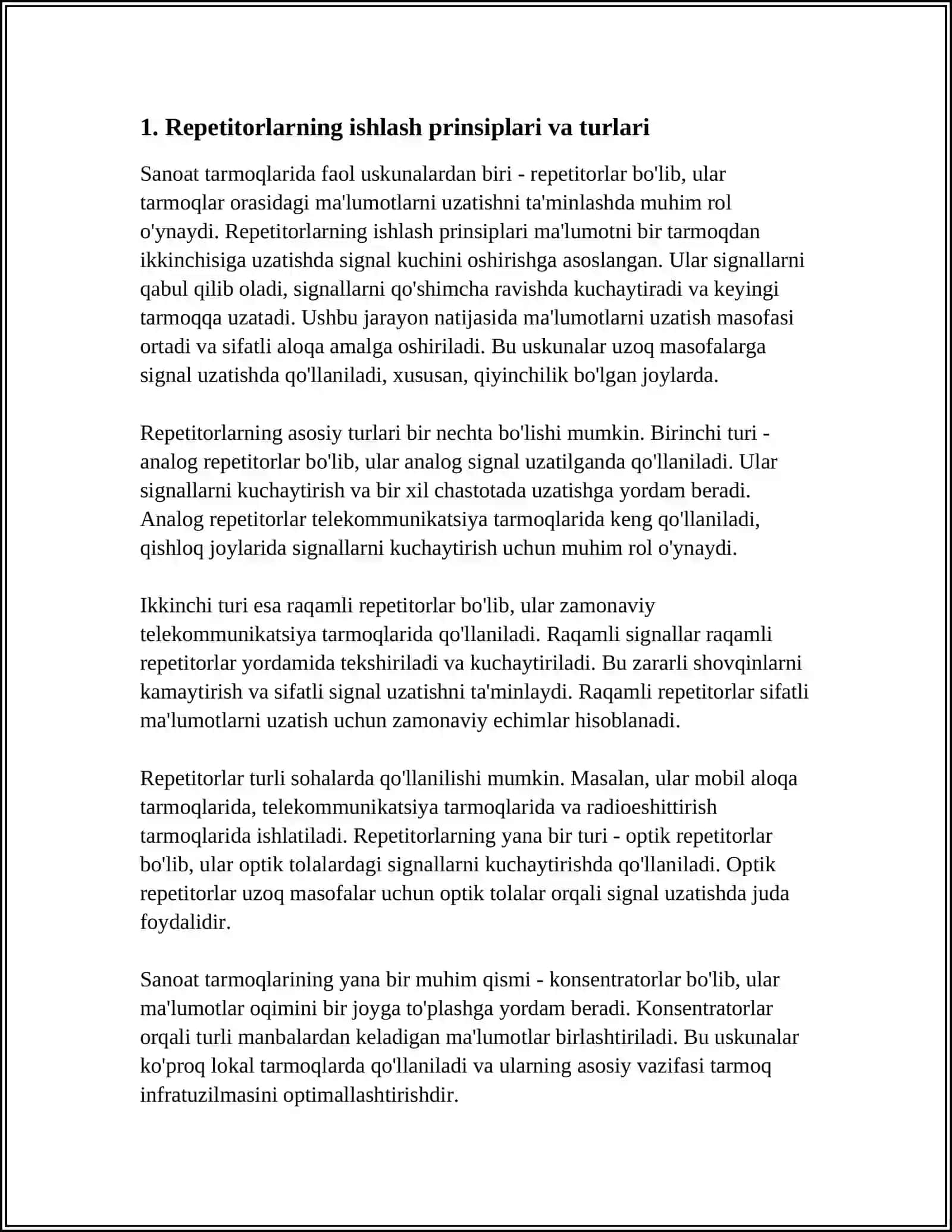 Repetitorlar VA KONSENTRATORLAR 4