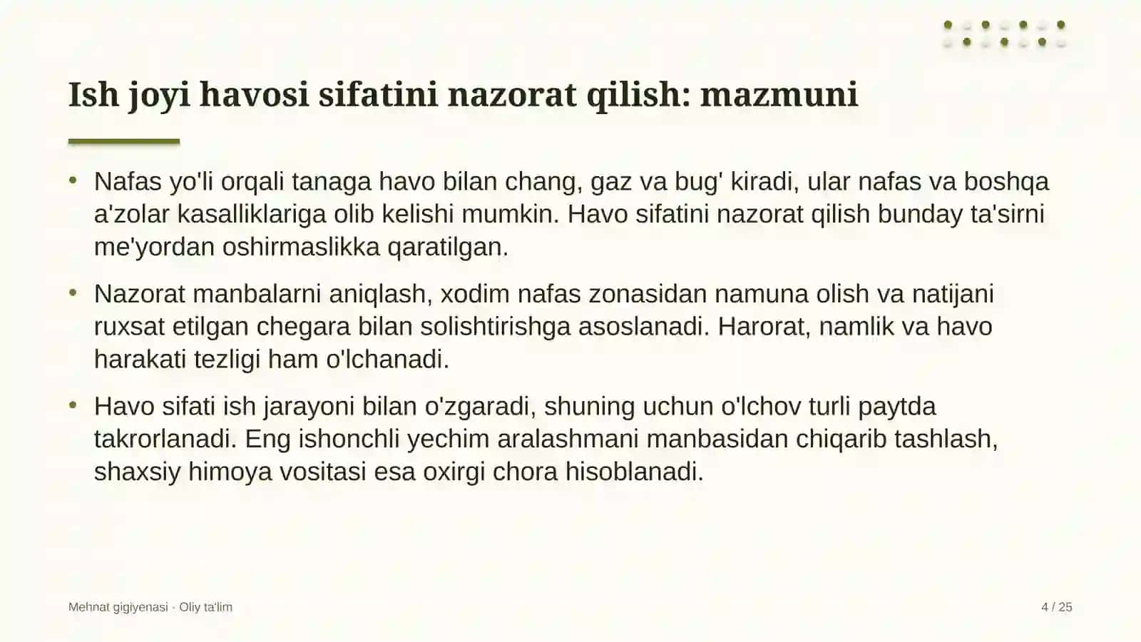 etnoturizmda ish joyi havosini sifat jihatidan nazorat qilish 3502 4