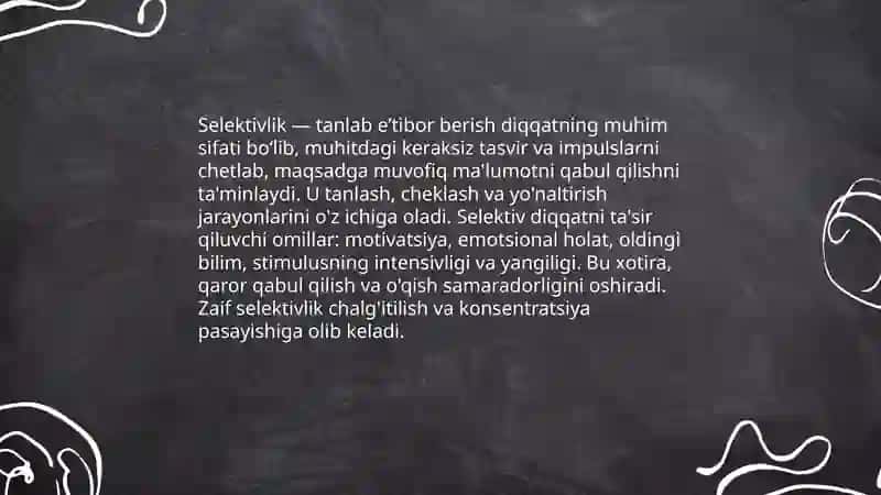 Diqqatning psixologik jarayon sifati 4