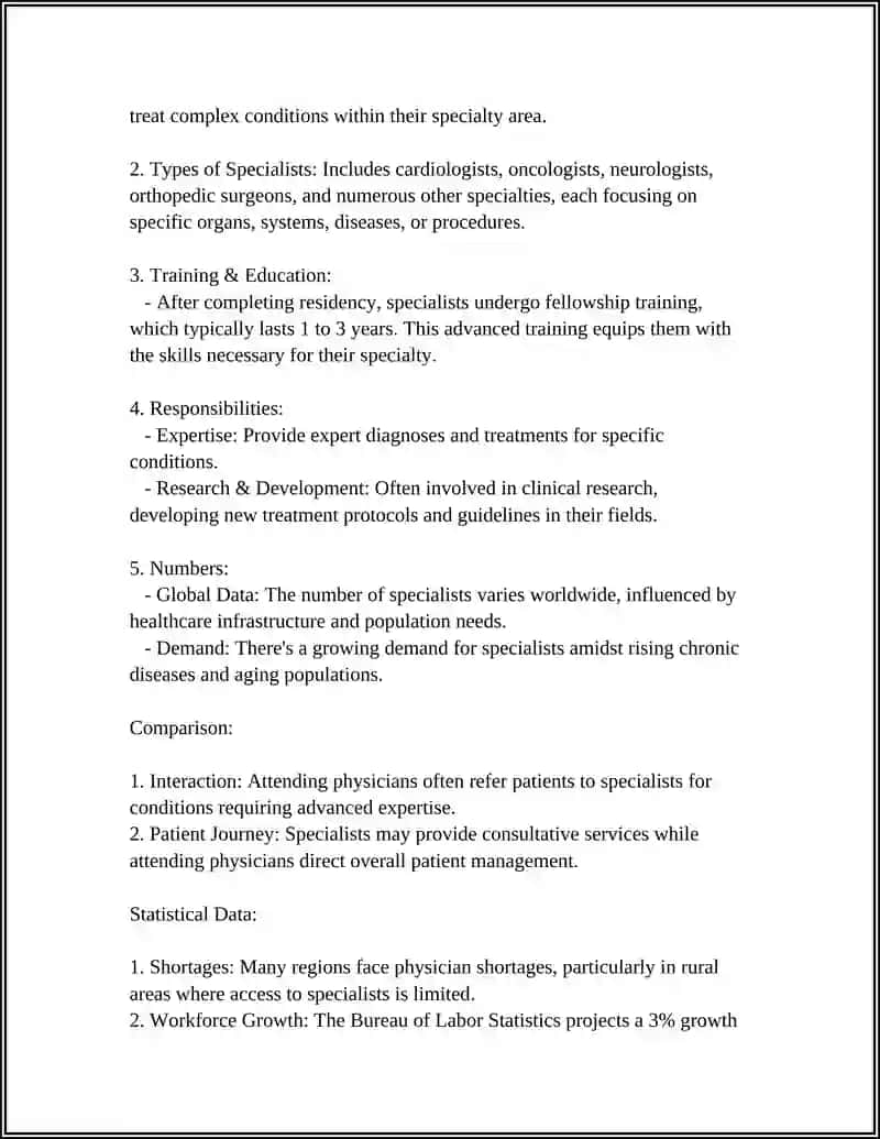 Attending Physicians and Medical Specialists 4
