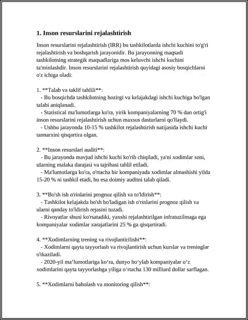 Inson resurslarini rejalashtirish 4