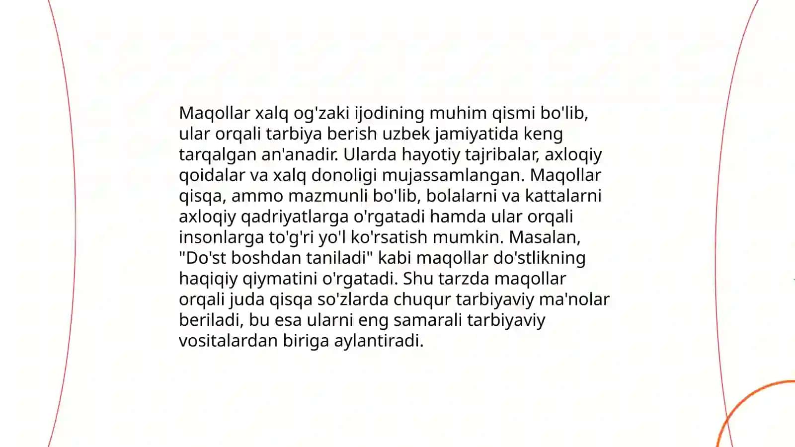 Xalq oğzaki ijodida tarbiya masalalarining yoritilishi 4