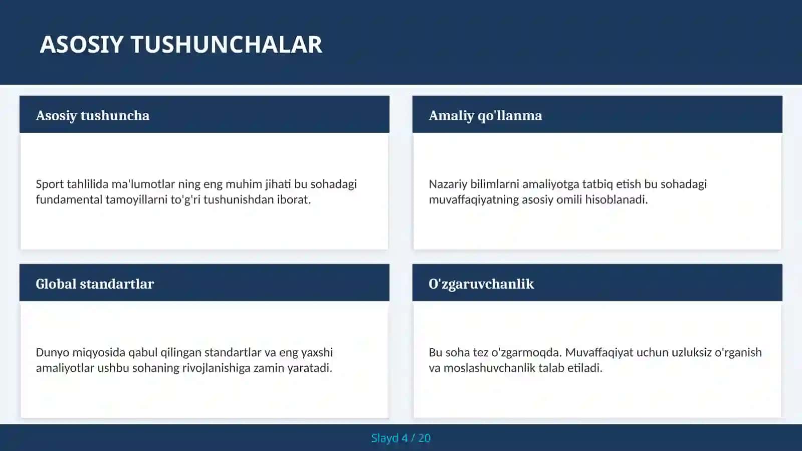 SPORT TAHLILIDA MA'LUMOTLAR 4