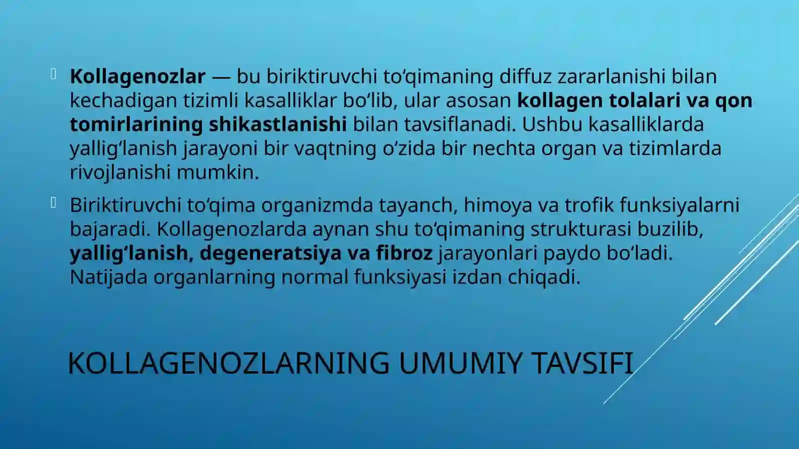 Kollagenozlar: patogenezi va tashxisi. 4
