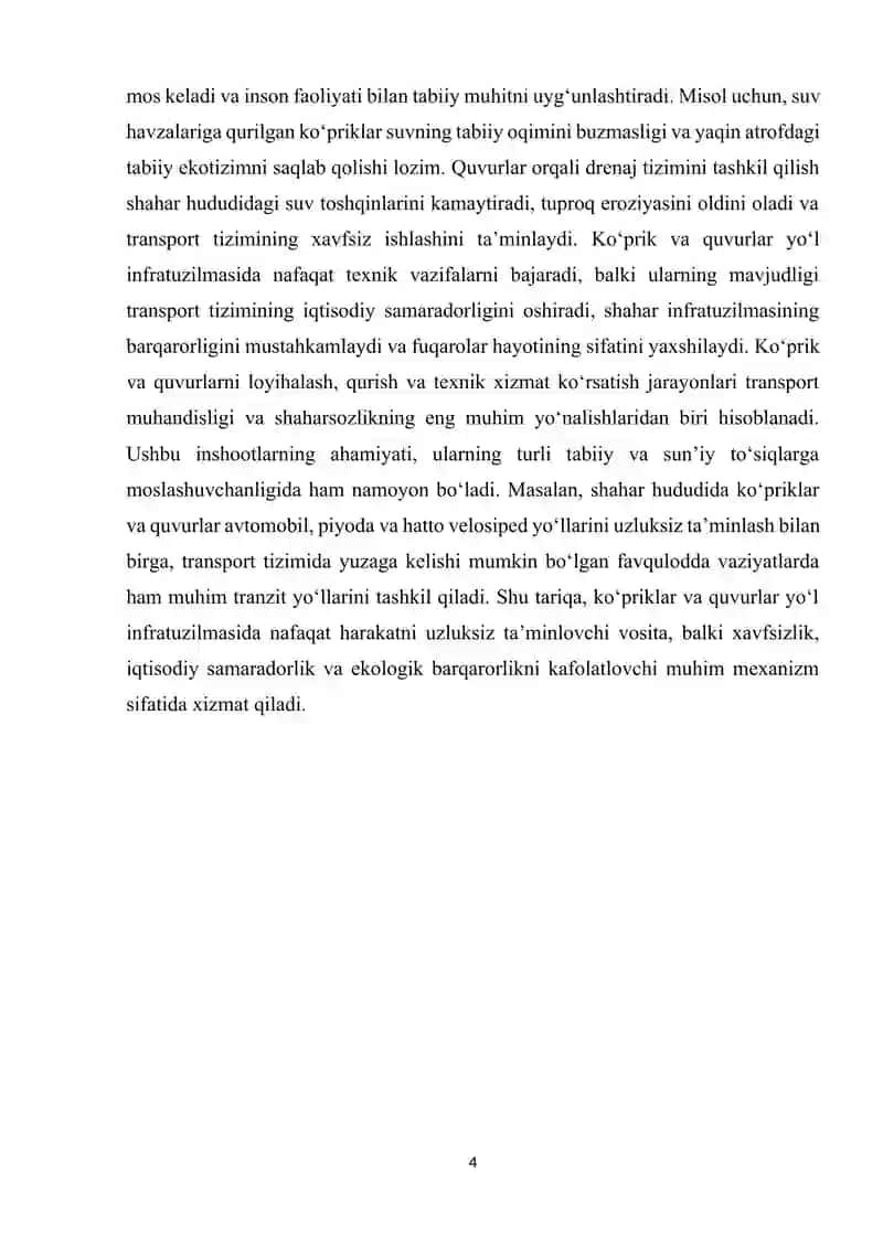 Ko‘prik va quvurlarning yo‘l infratuzilmasidagi ahamiyati 4