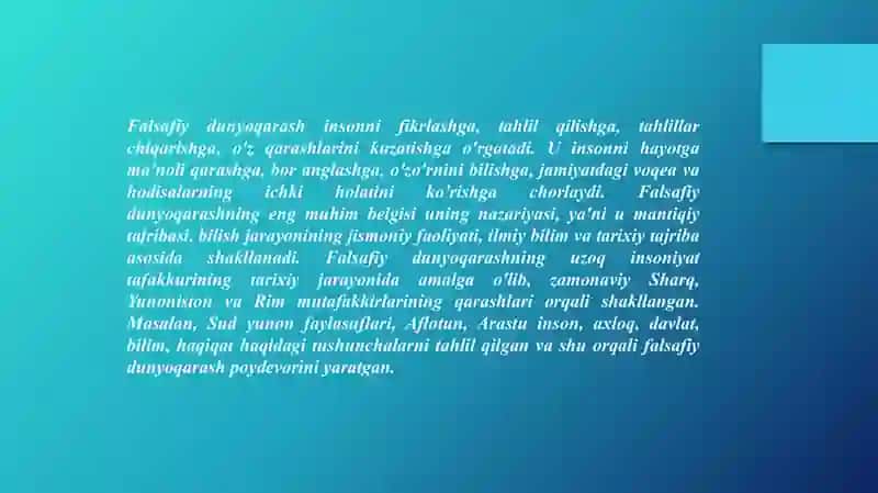 Falsafiy dunyoqarash shakllari 4