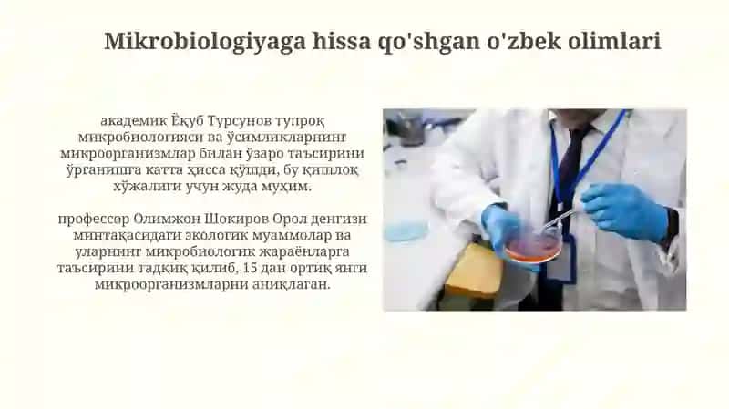 Oʻzbekistonlik olimlar Mikrobiologiya, Virusologiya, Immunologiya 4