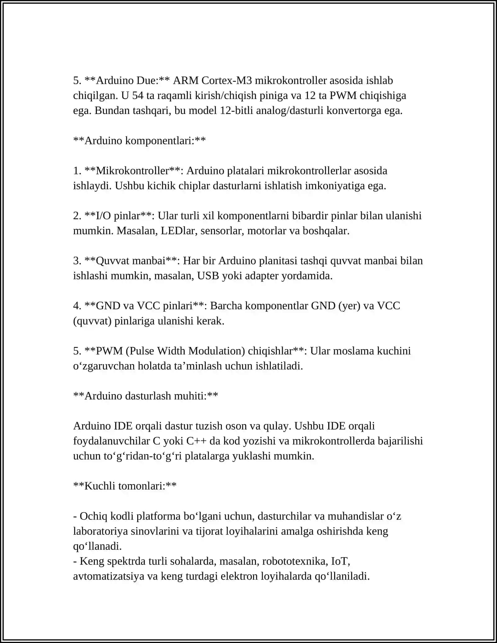 ARDUINO VA UNING IMKONIYATLARI 4