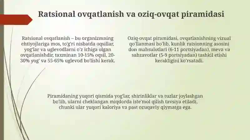 Sog'lom turmush tarzi. To'g'ri ovqatlanish 4
