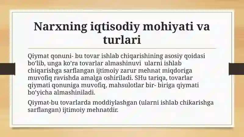 Narxning iqtisodiy mohiyati va turlari 4