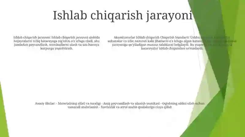 Akamlyatorlar IshlabChiqarishStandarti 4